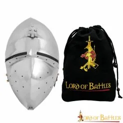 Medieval Klappvisor Bascinet Helmet With Padded Liner 16 Gauge