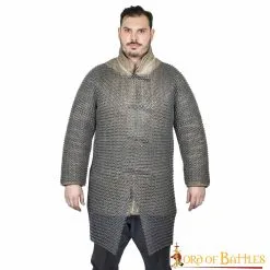 Round Ring Chainmail Hauberk Shirt, Butted, ID 9 Mm, Spring Steel