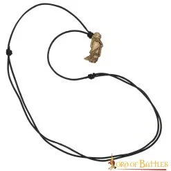 Valkyrie Viking Antique Brass Pendant With Adjustable Genuine Leather Cord