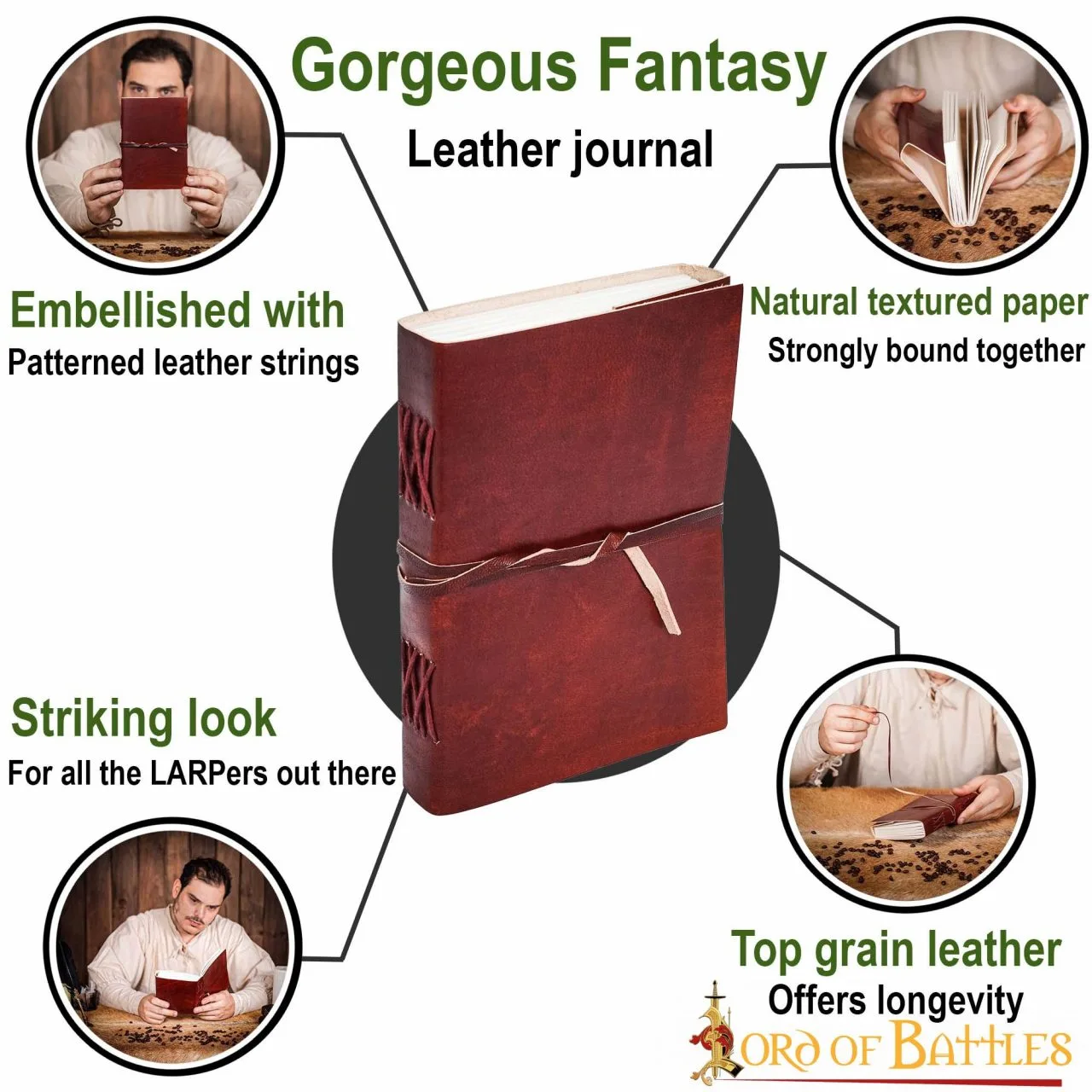 Gorgeous Fantasy Journal Handcrafted Genuine Leather Diary Notes - Image 4