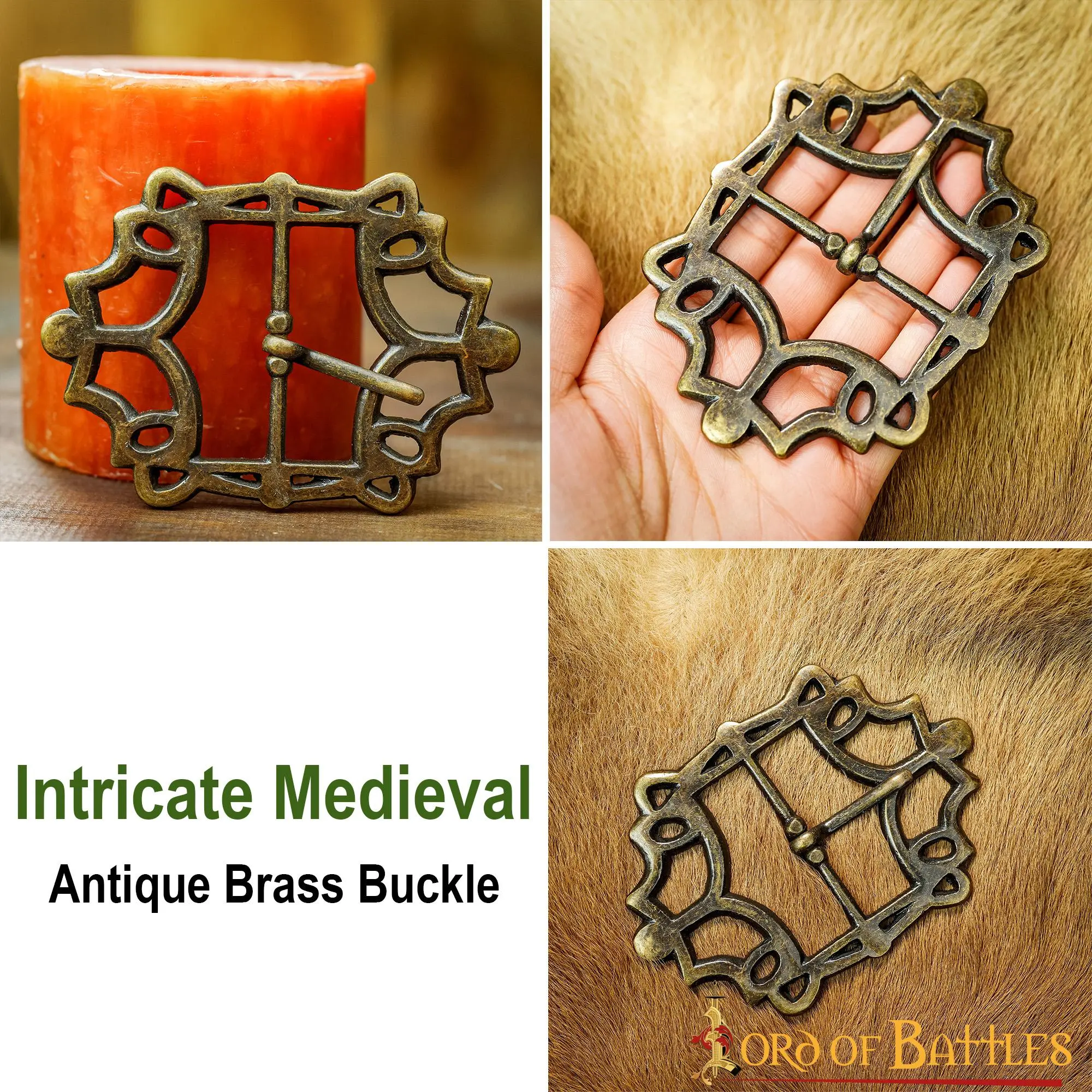 Antique Brass Large Pirate Belt Buckle - Image 4