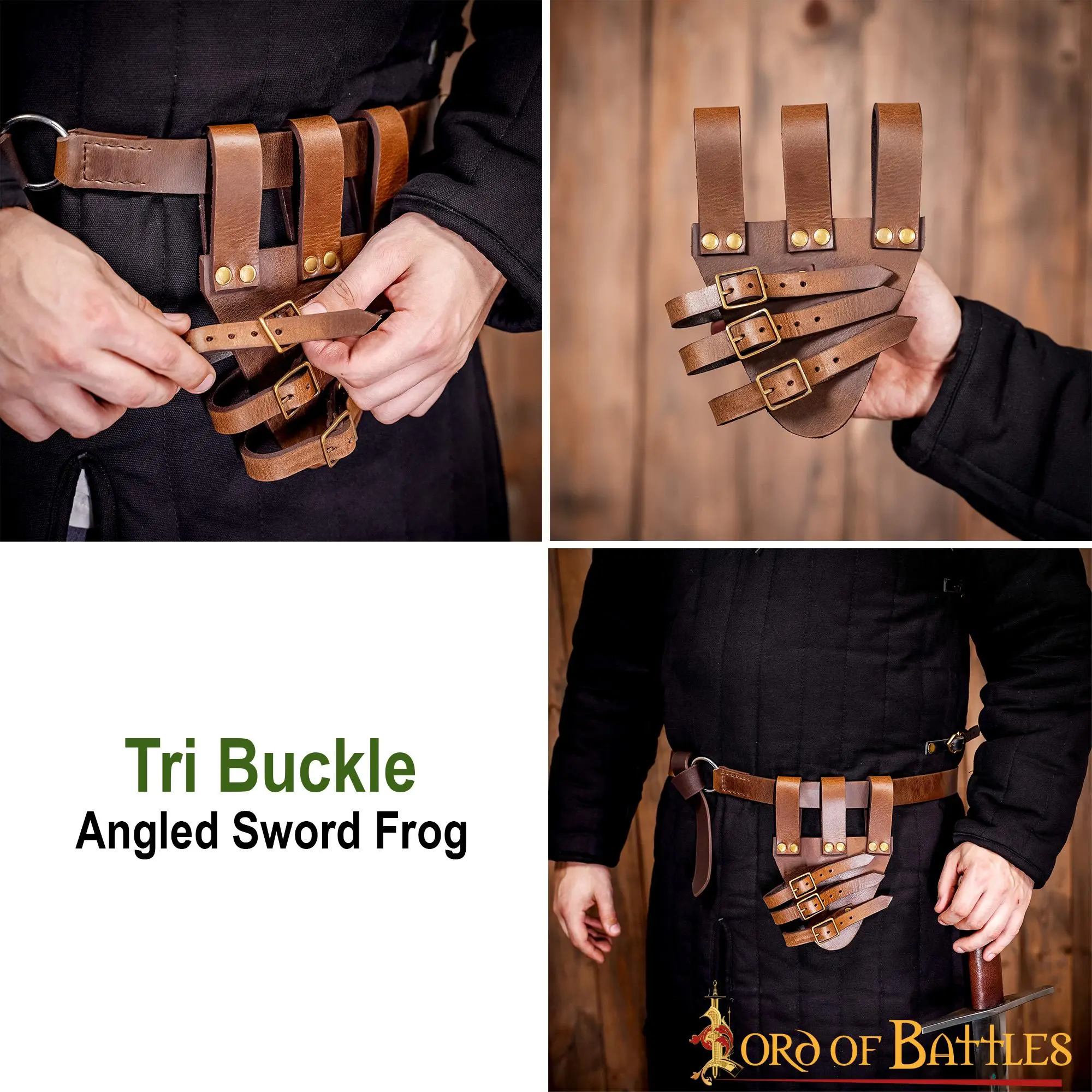 Tri Buckle Angled Sword Frog Genuine Leathercraft - Image 5