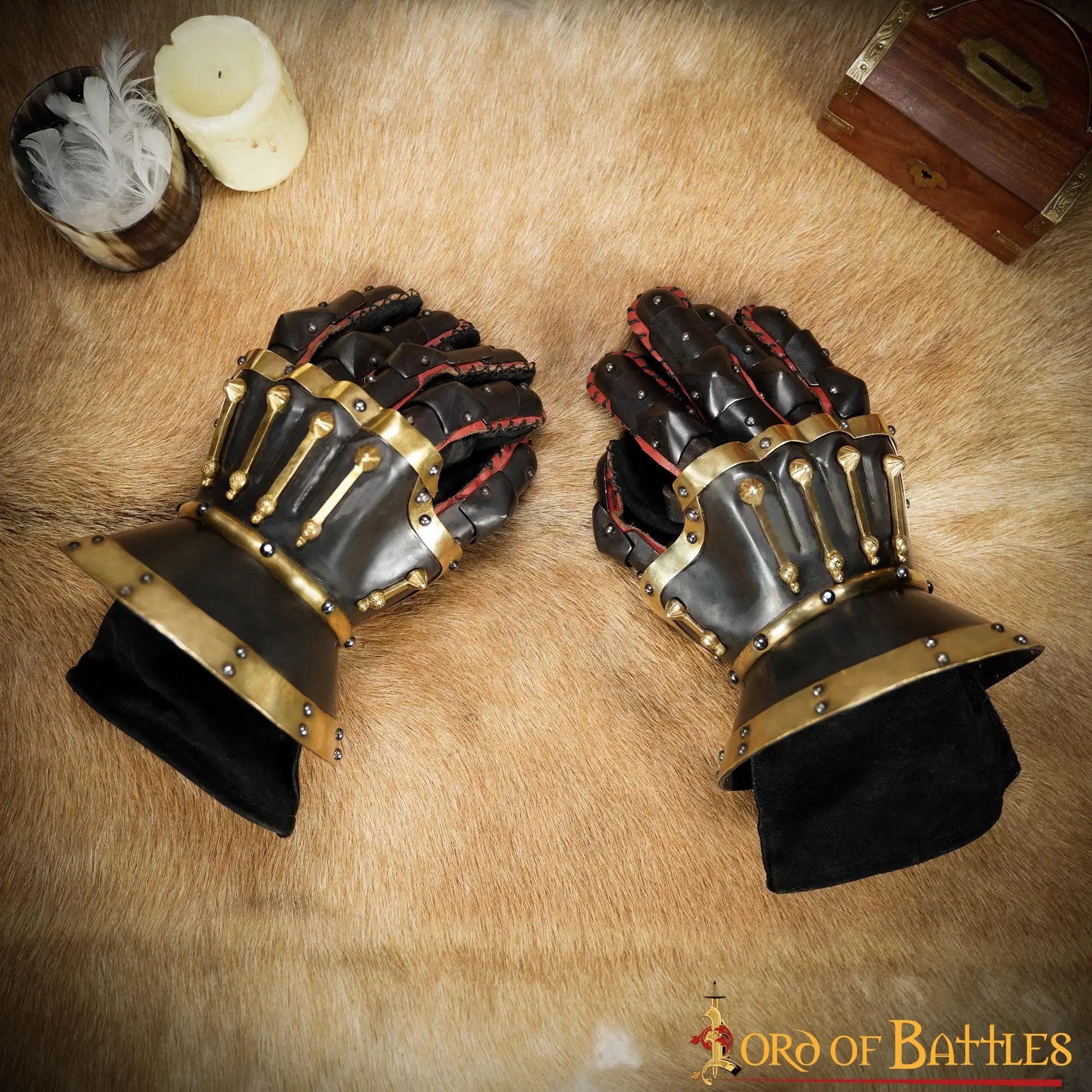 Medieval Black Baron 14th Century Hourglass Gauntlets 16 Gauntlets - Image 6
