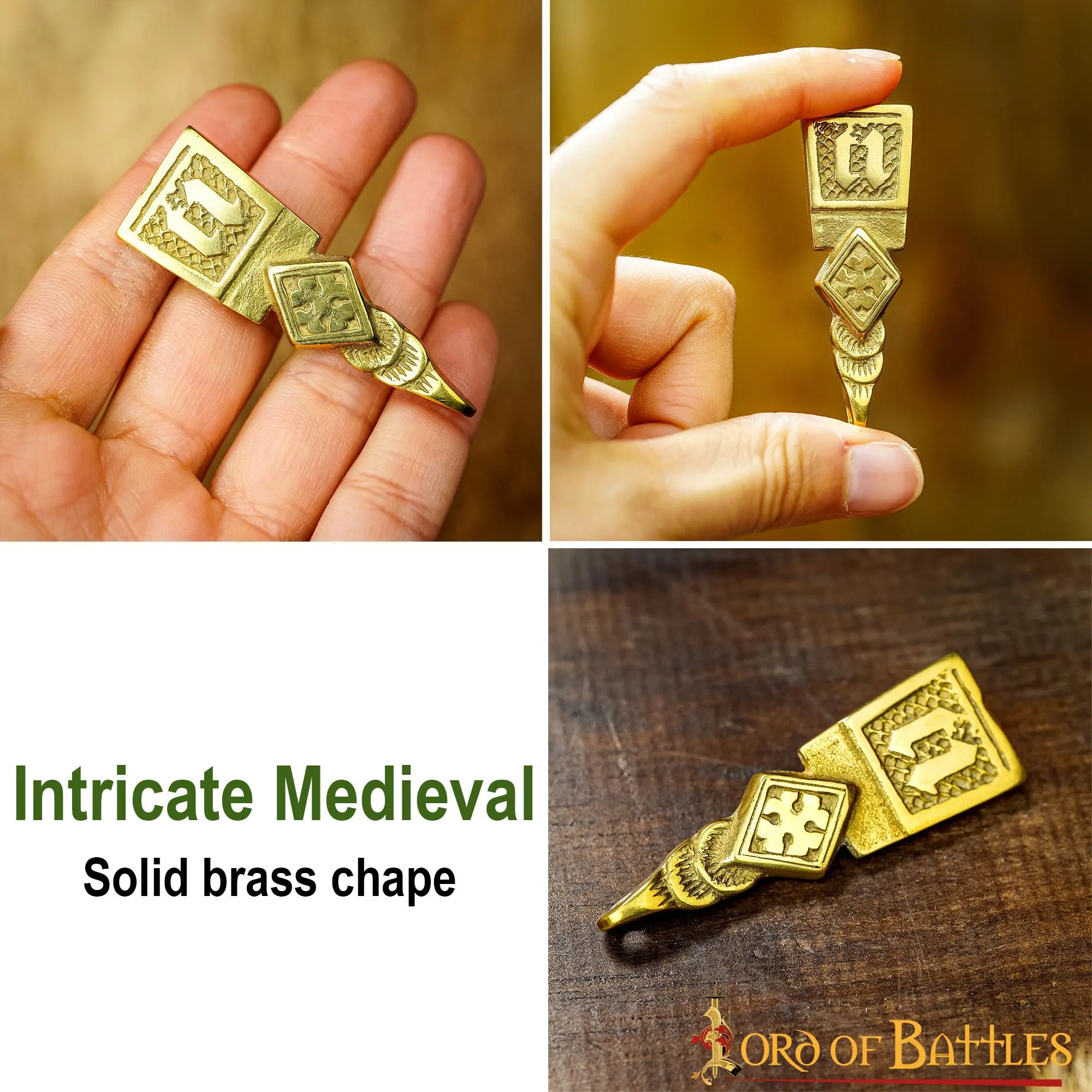 Intricate Medieval Pure Solid Brass Belt End Chape Functional Accessory - Image 4