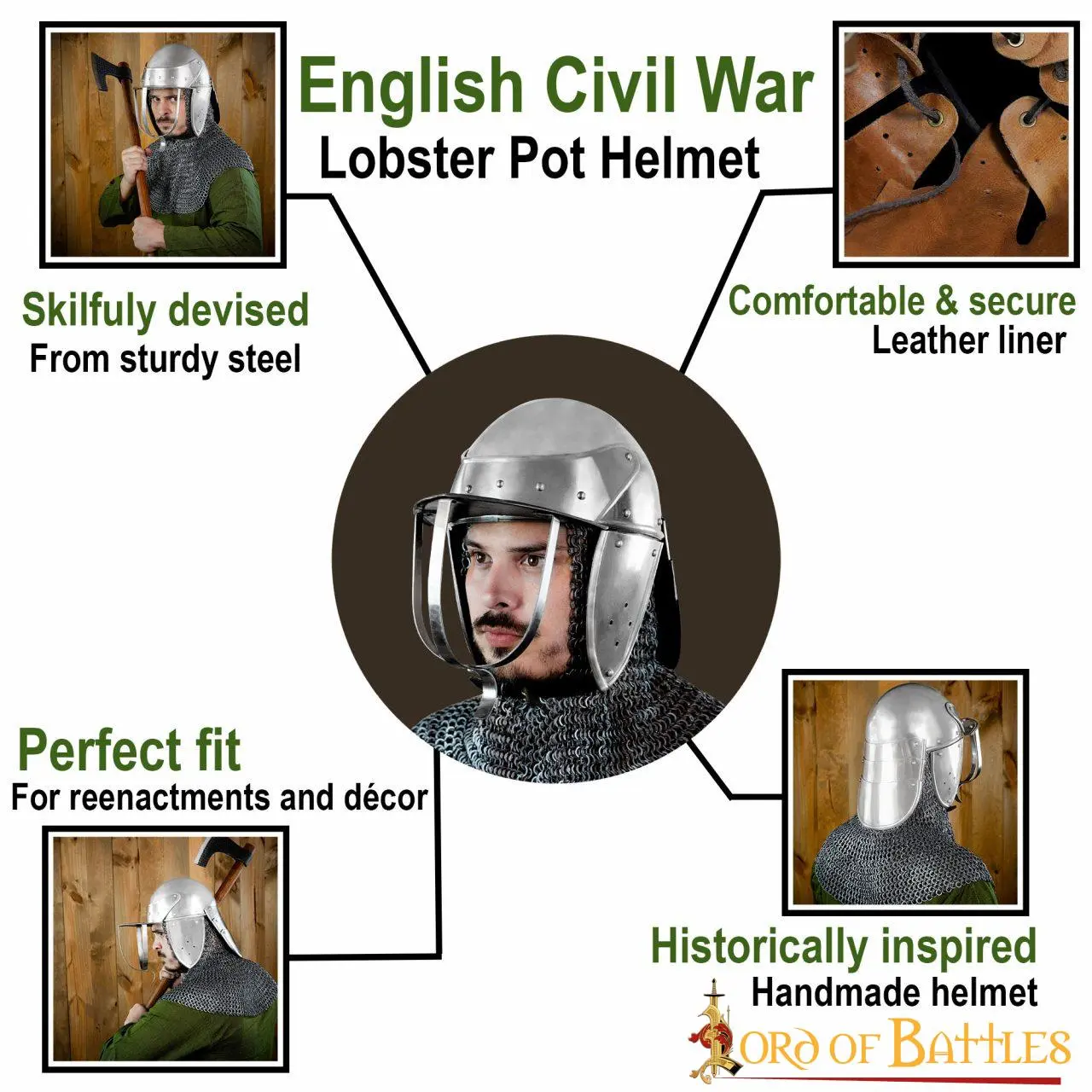 English Civil War Lobster Pot Helmet 17th Century - Image 4