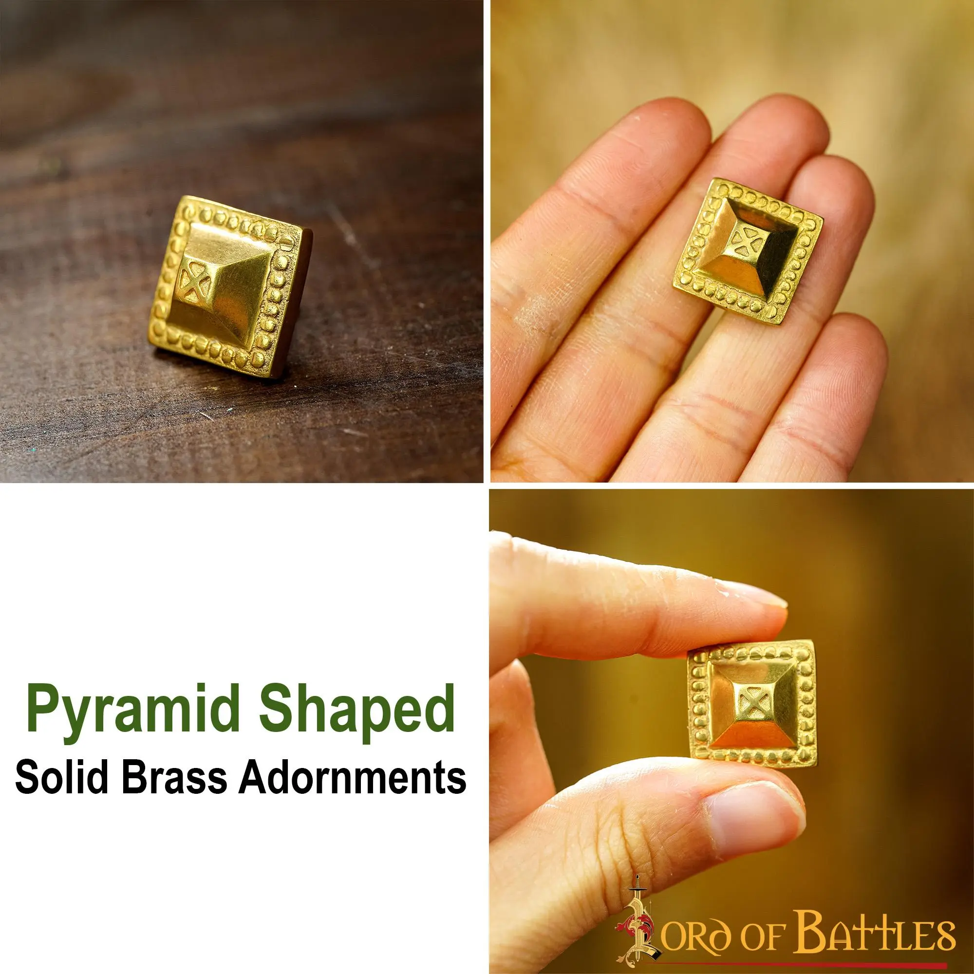 Elite Pure Solid Brass Leather Mounts Functional Set Of 5 - Image 4