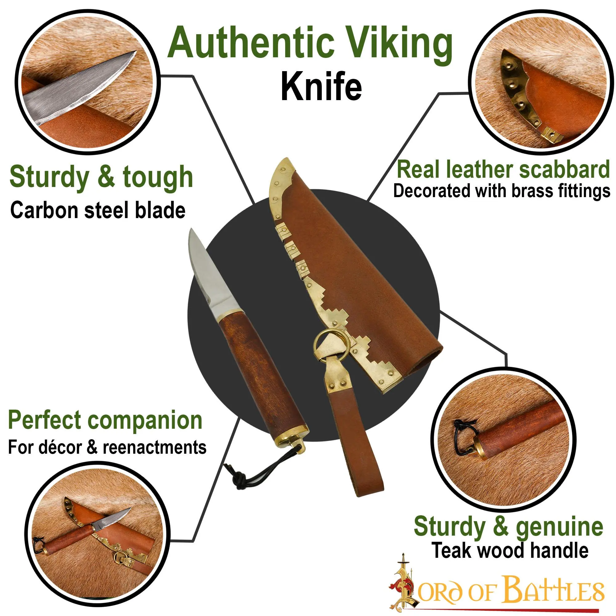 Authentic Viking Knife With Genuine Leather Sheath - Image 4