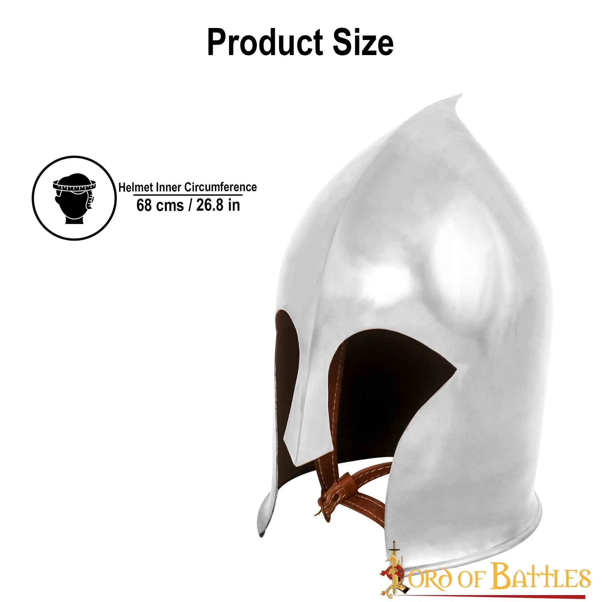 Elven Warrior Helmet With Leather Liner For LARP And Cosplay 16 Gauge - Image 3