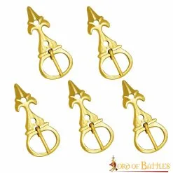 Fleur De Lis Pure Brass Belt Buckle Of The High Middle Ages