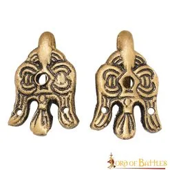 Antique Brass Viking Winingas Raven Hooks Set Of 2