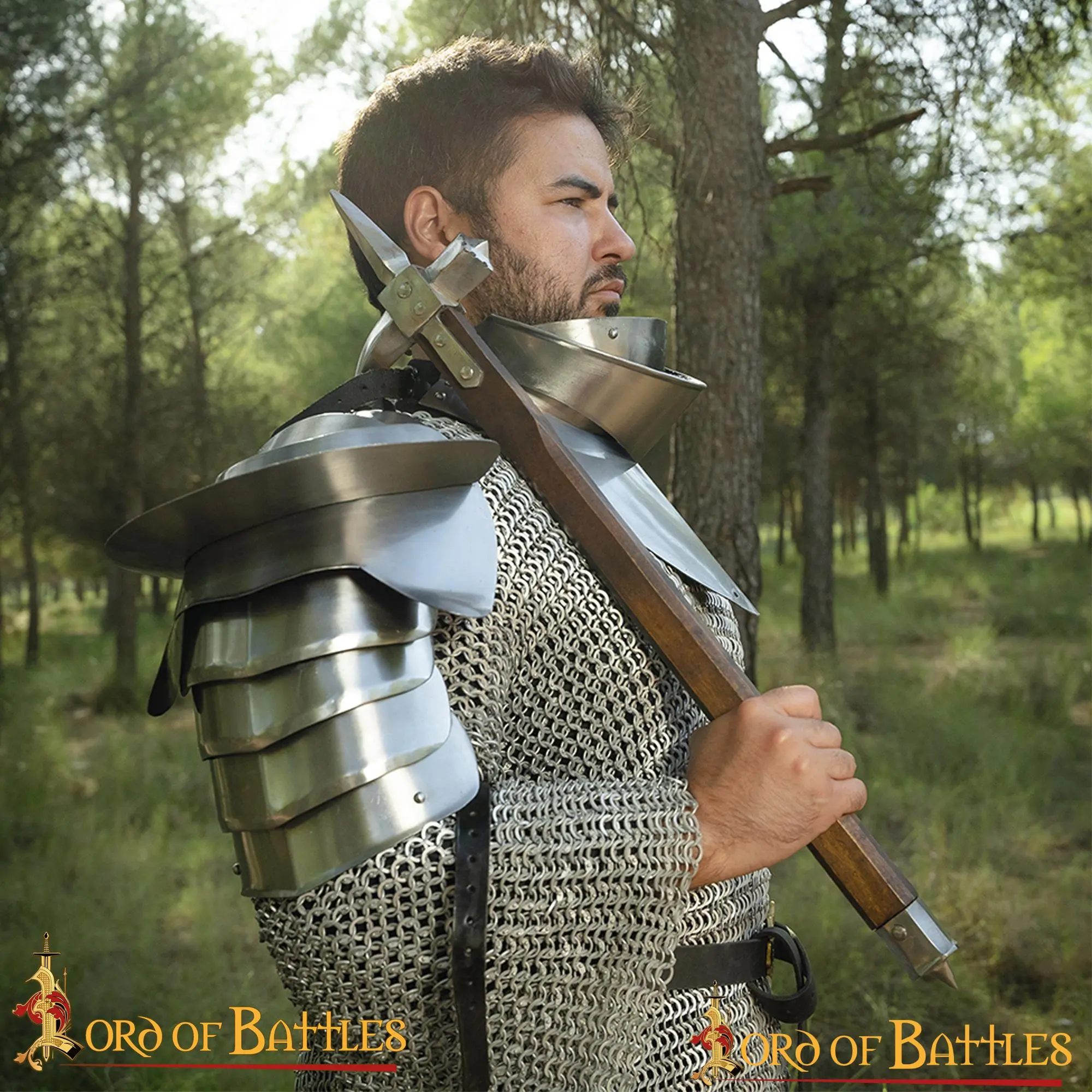 Fantasy Knight Pauldrons With Blade Breakers 18 Gauge