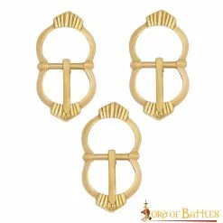 Late Medieval Brass Buckle Set Of 3
