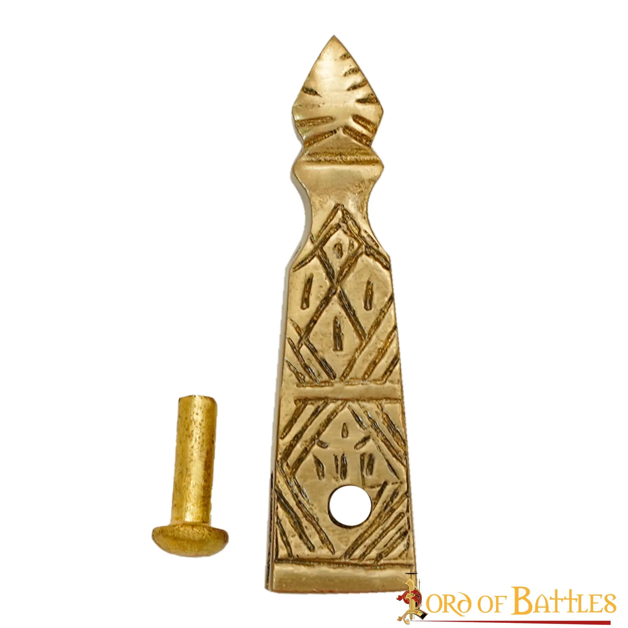 Medieval Small Belt End Pure Solid Brass Strap End