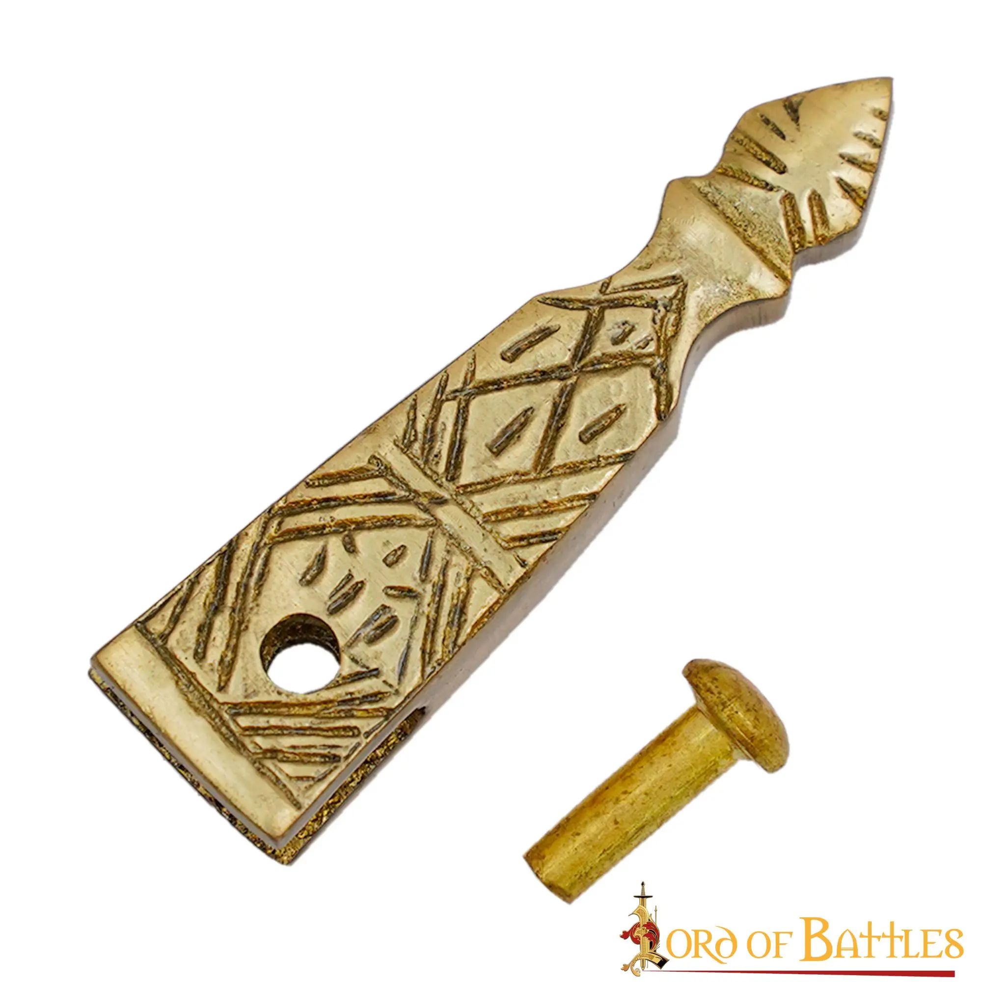 Medieval Small Belt End Pure Solid Brass Strap End - Image 2