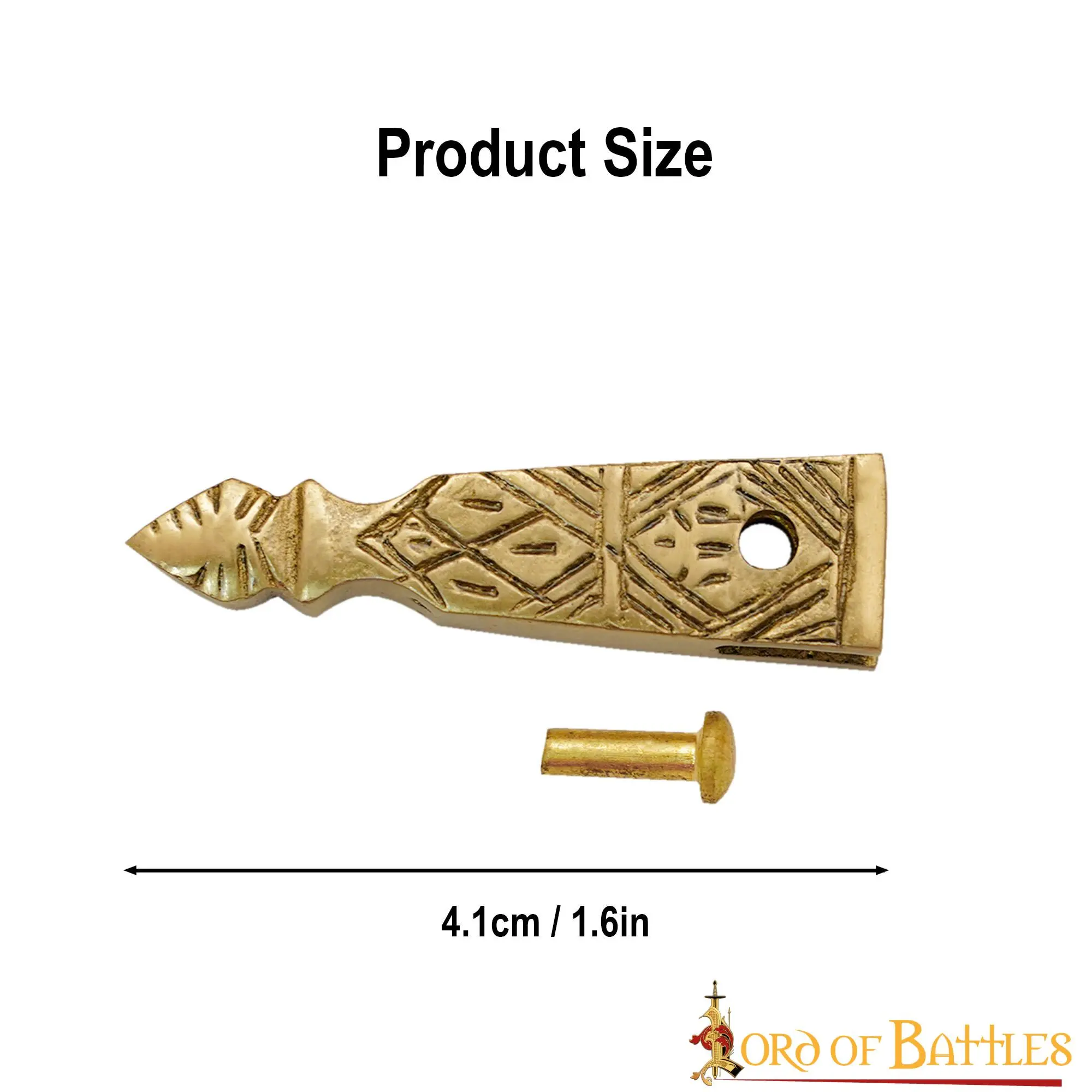 Medieval Small Belt End Pure Solid Brass Strap End - Image 3