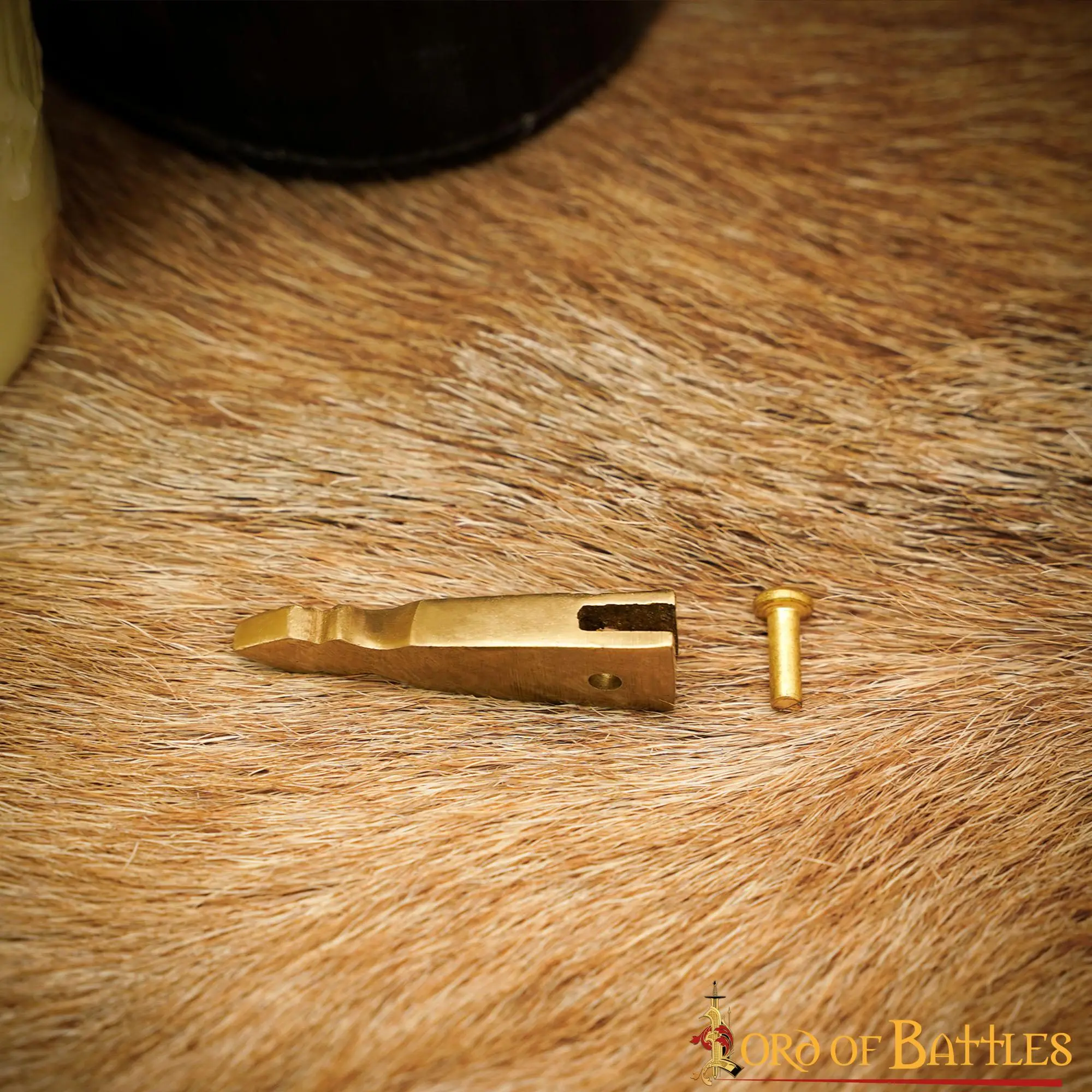 Medieval Small Belt End Pure Solid Brass Strap End - Image 5