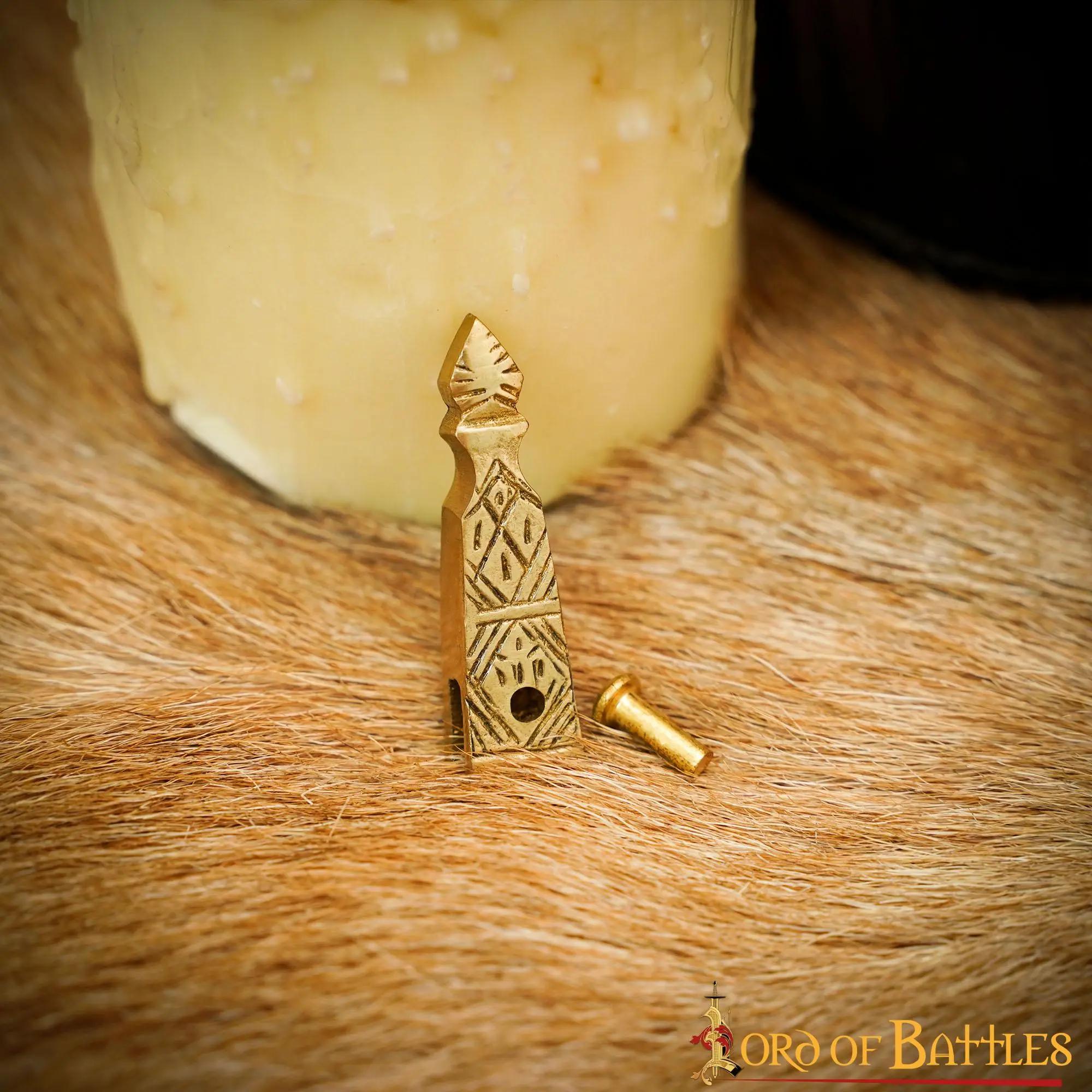 Medieval Small Belt End Pure Solid Brass Strap End - Image 6