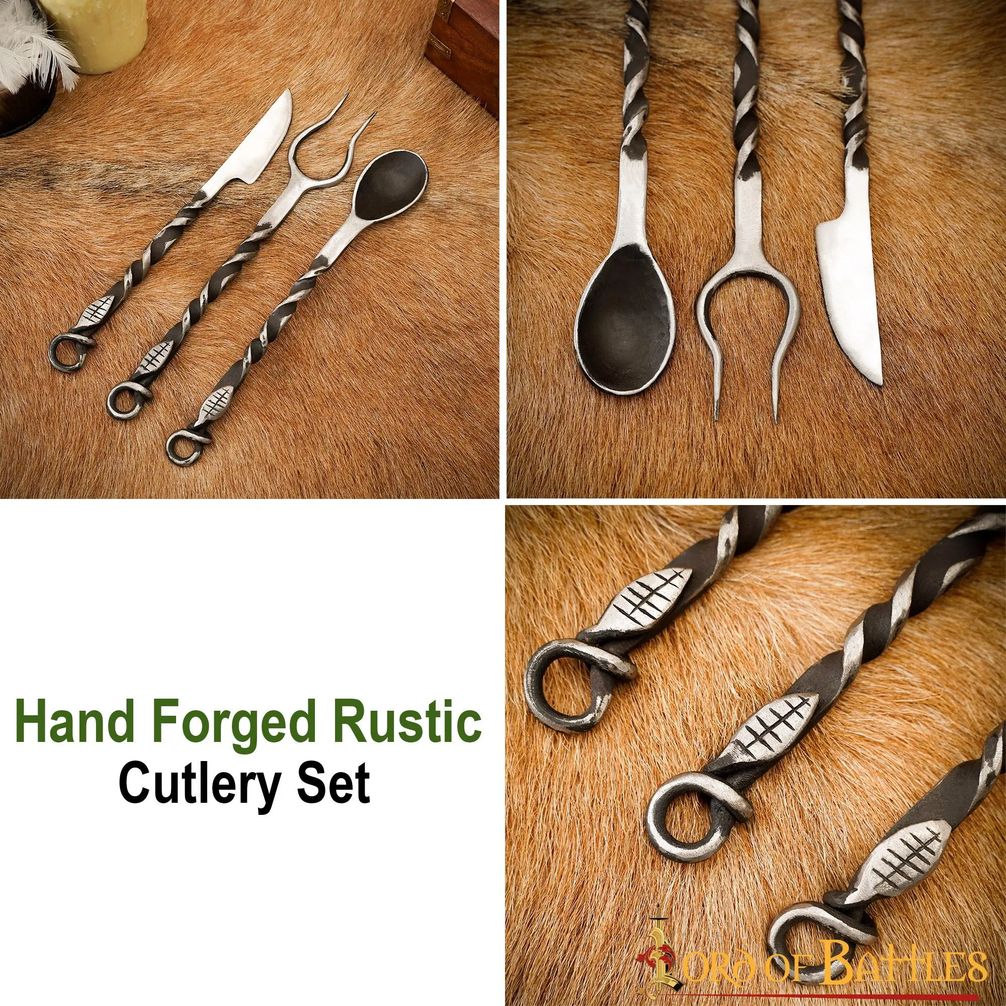 Hand Forged Rustic Cutlery Set - Image 5