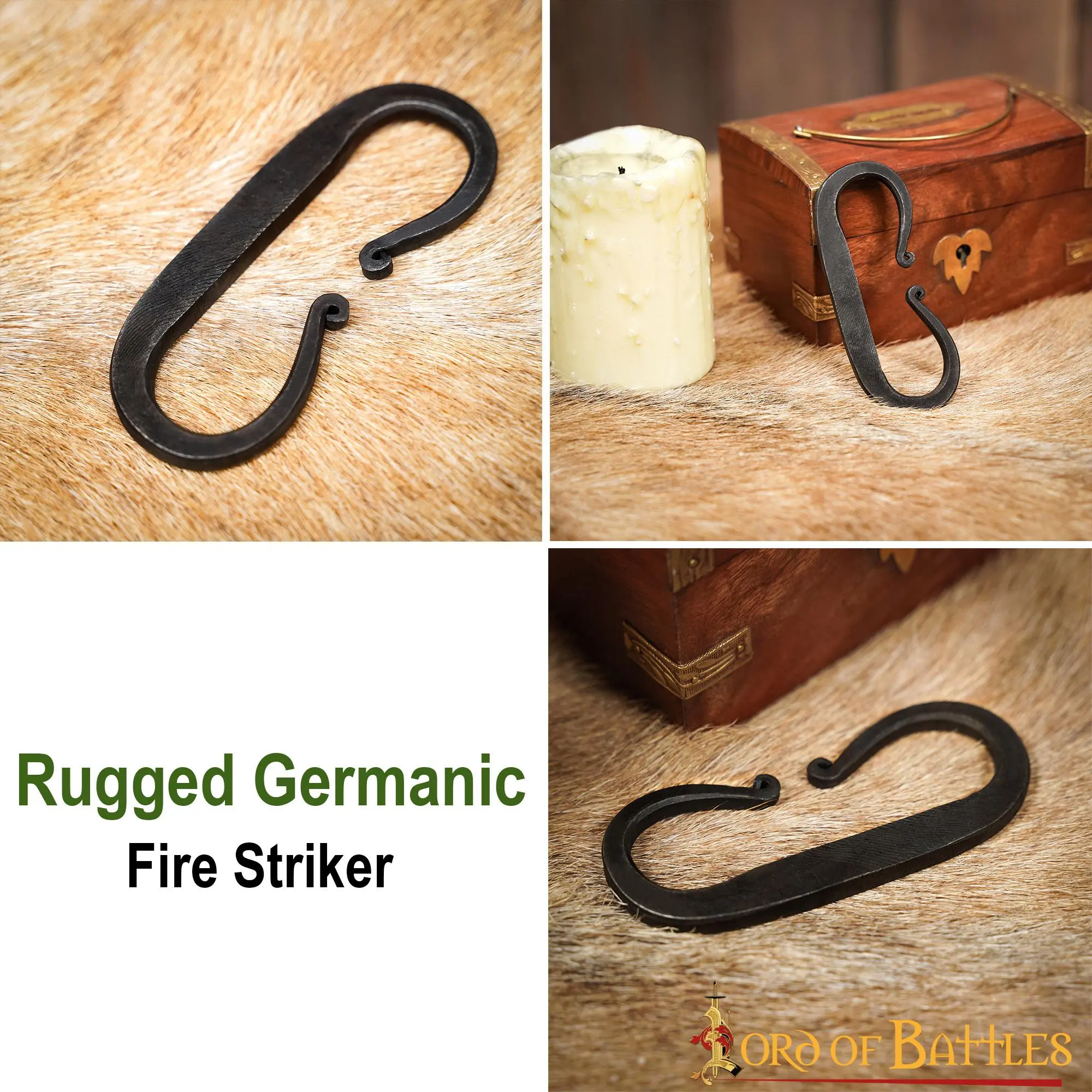 Rugged Germanic Hand Forged Fire Striker Functional Camping Gear - Image 5