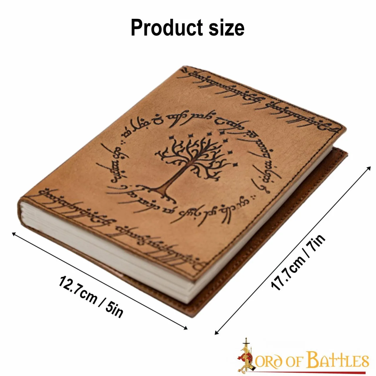 Tree Of Gondor Embossed Leather Journal With Natural Pages - Image 3