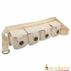 Medieval Four Pouch Belt Handcrafted From Canvas Cotton