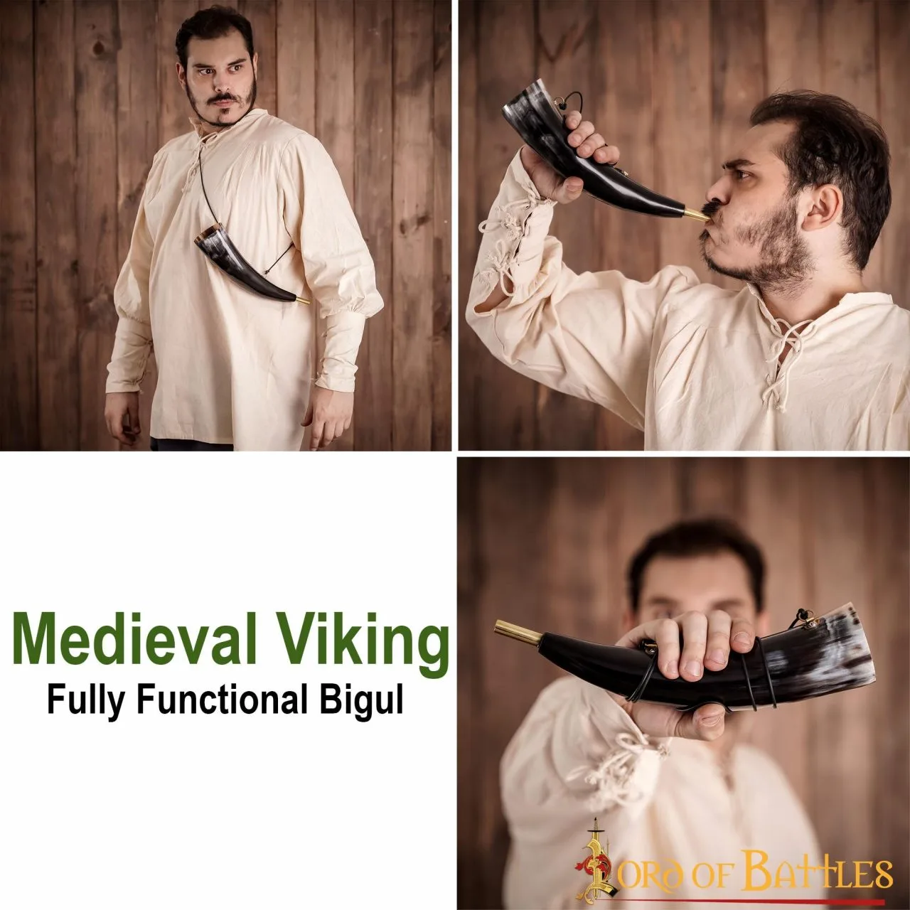 Medieval Viking Fully Functional Bigul Handcrafted Genuine Ox Horn - Image 5