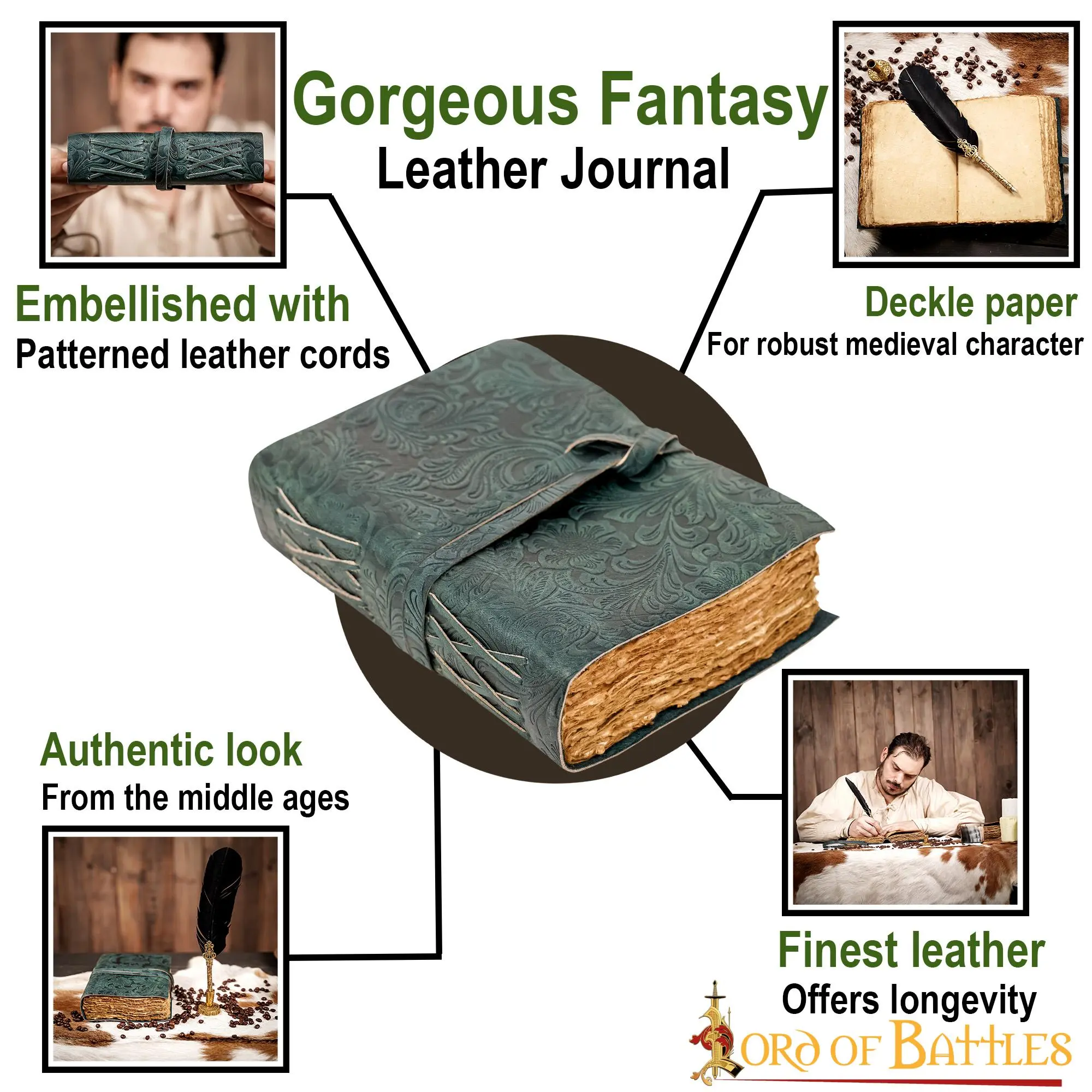 Gorgeous Fantasy Journal Handcrafted Genuine Leather Diary Notes - Image 4