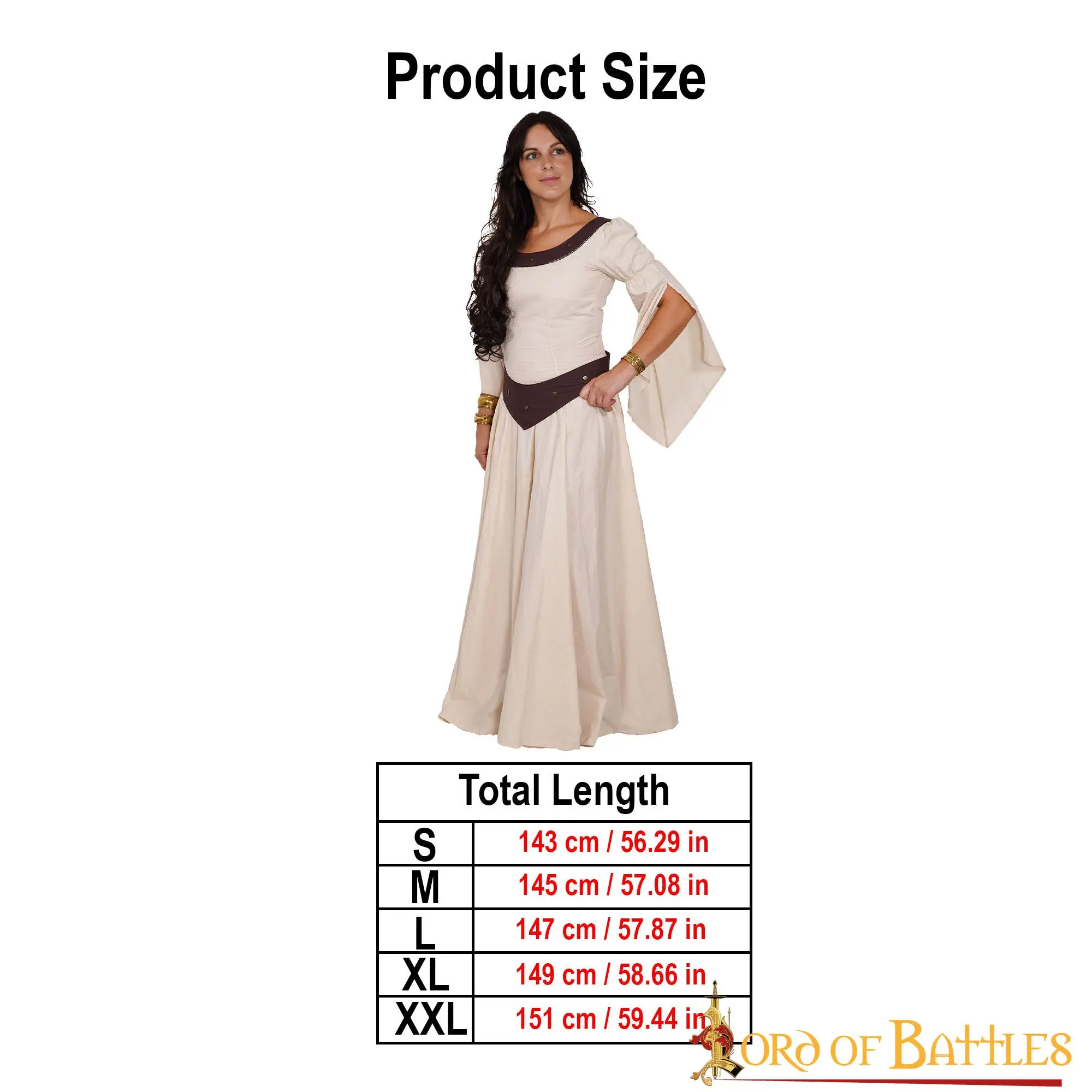 Medieval Country Maiden Light Cotton Dress - Image 4