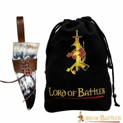 Medieval Drinking Viking Horn With Genuine Leather Holder