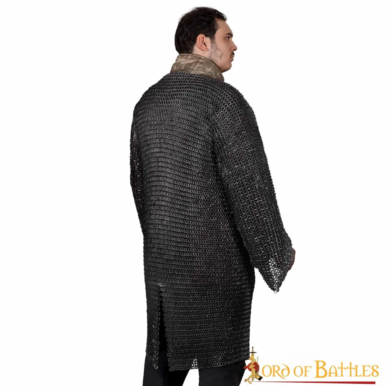 Chainmail Hauberk Blackened Steel Round Rings Dome Rivets Alternating Solid Flat Rings - Image 3