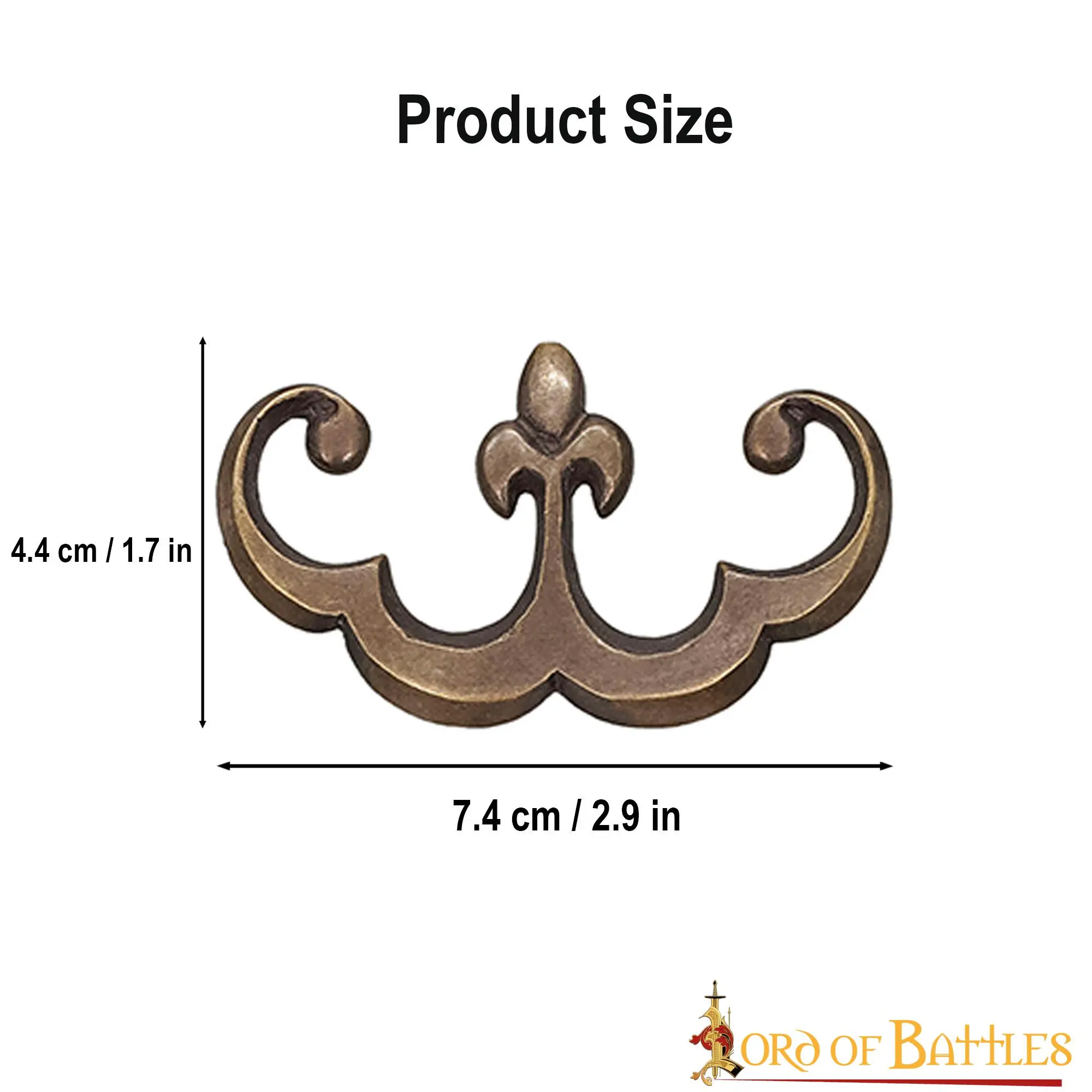 Leather And Apparel Fleur De Lis Mounts Antique Brass Decoration Set Of 3 - Image 3