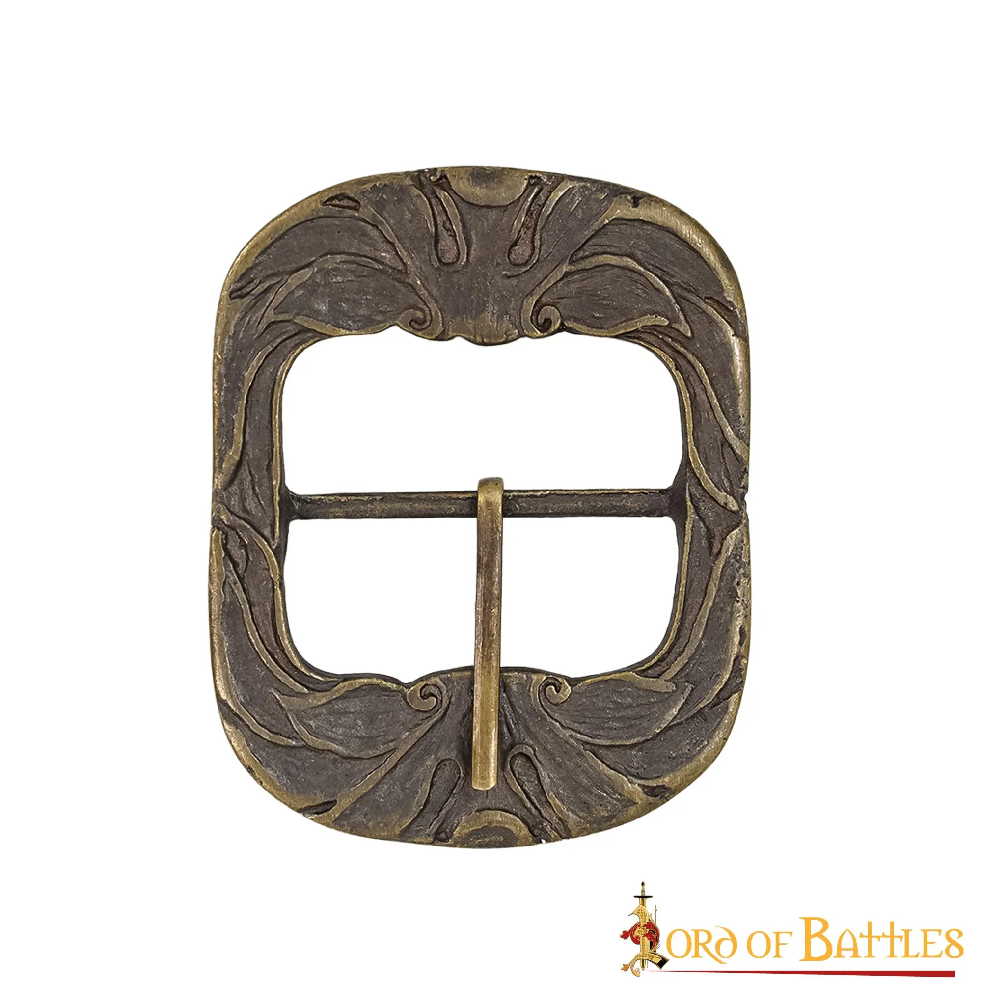 Ornate Belt Buckle Large Antique Brass Belt Accessory Set Of 3 - Image 2