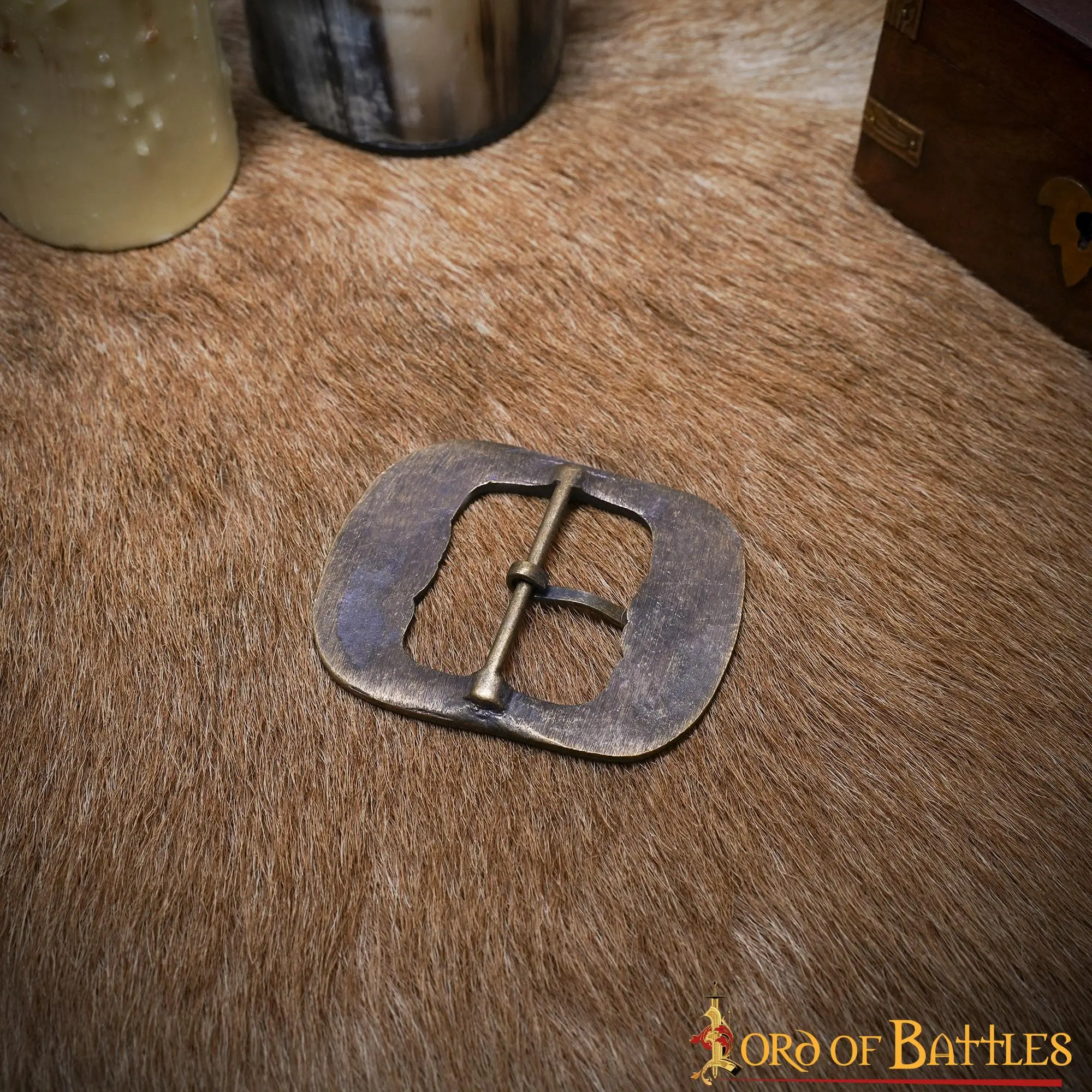 Ornate Belt Buckle Large Antique Brass Belt Accessory Set Of 3 - Image 6