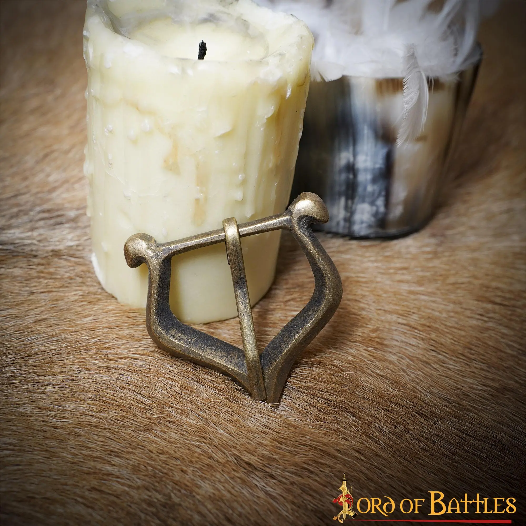 Late Medieval Antique Brass Belt Buckles Set Of 3 Functional Belt Accessory - Image 6