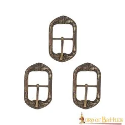 Medieval Fantasy Antique Brass Belt Buckles Set Of 3 Pieces