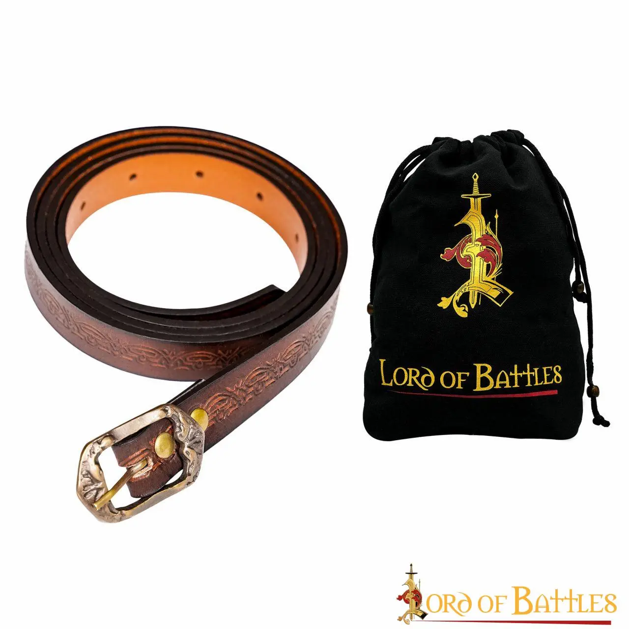Handcrafted Genuine Leather Belt With Embossed Fantasy Design