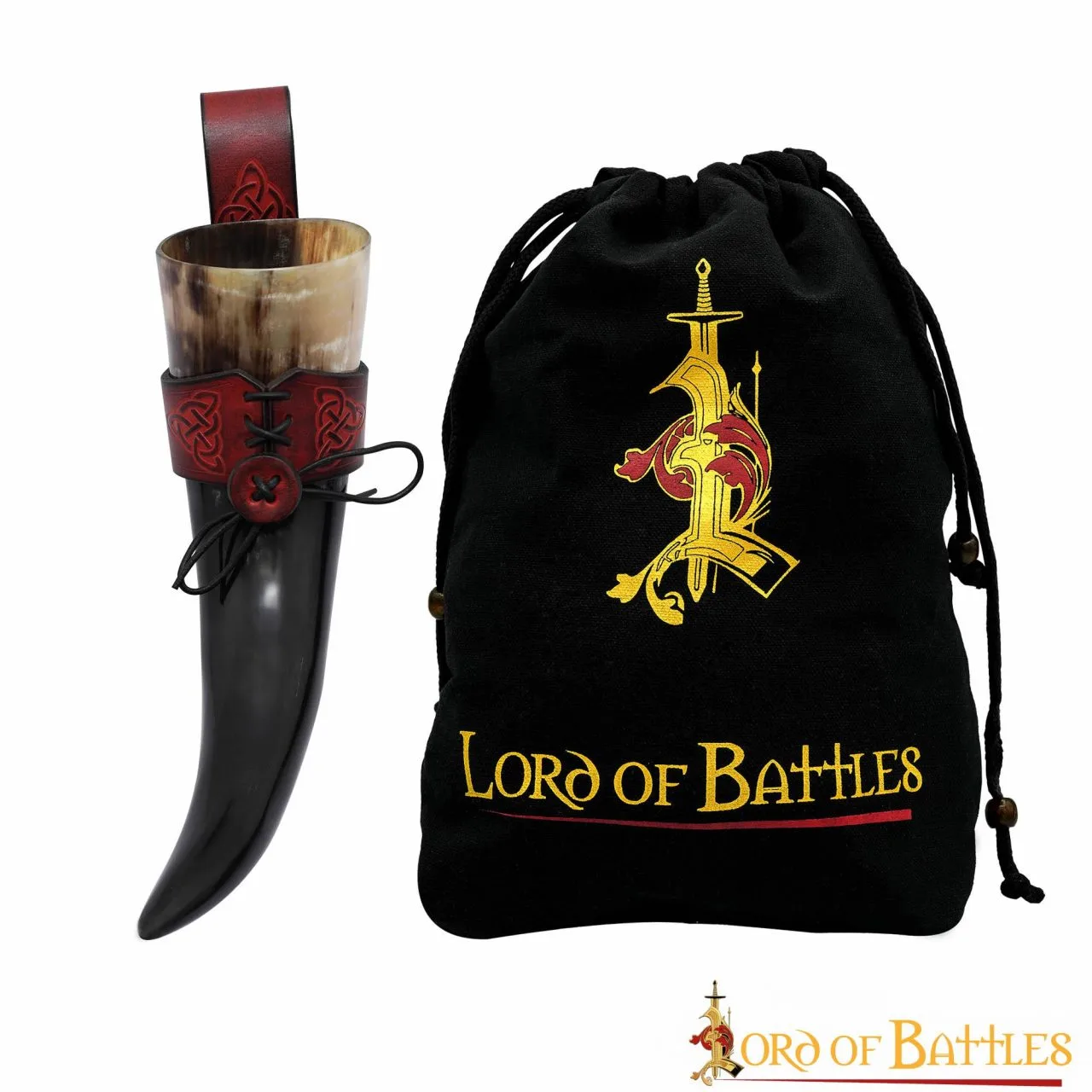 The Huntsman Of The North Leather Holder With Genuine Horn