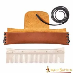 Genuine Bone Comb With Tough Leather Sheath
