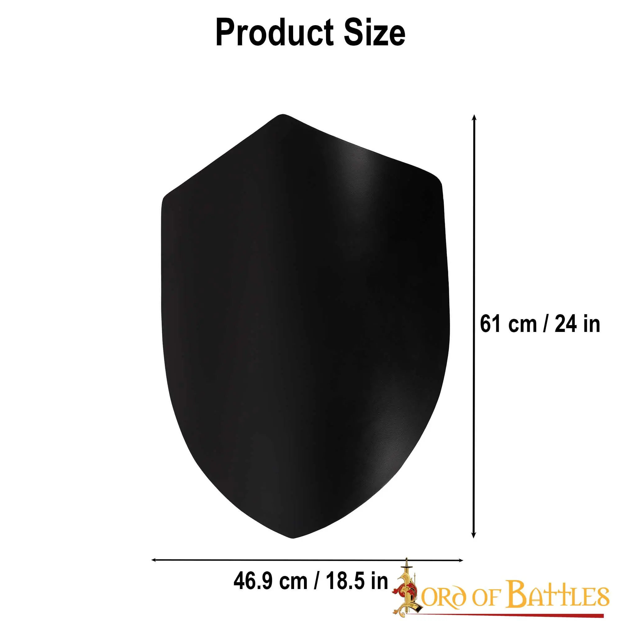 Medieval Templar Black Shield Steel Customizable Shield - Image 3