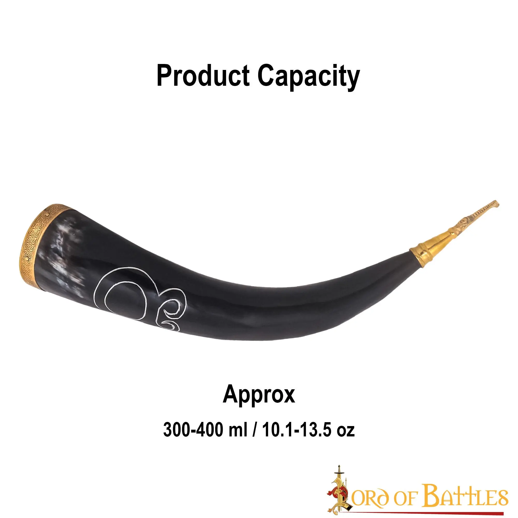 Troll Cross Viking Drinking Horn With Pure Brass Fittings Handcrafted Genuine Ox Horn - Image 3