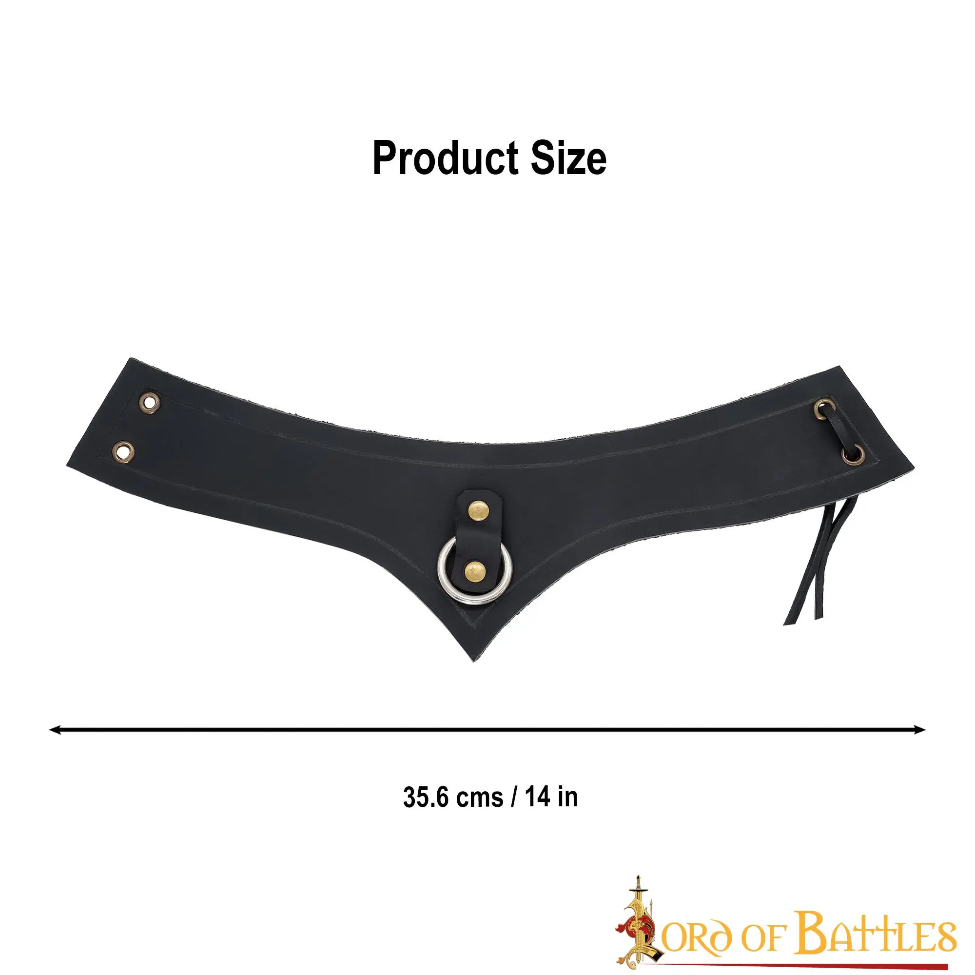 Medieval Genuine Leather Accessory With Steel Ring - Image 3