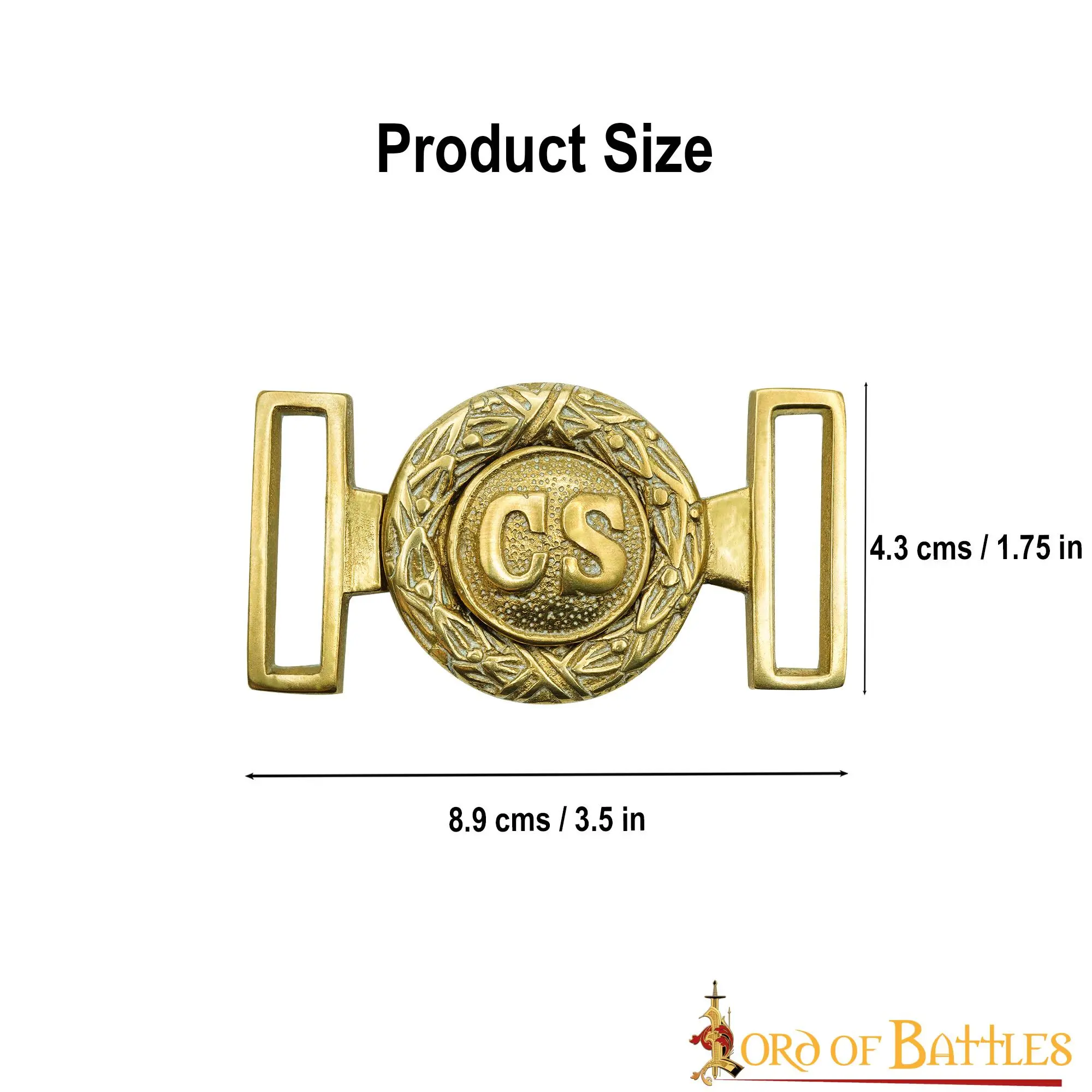 Civil War Confederate Officers Brass Belt Buckle - Image 3