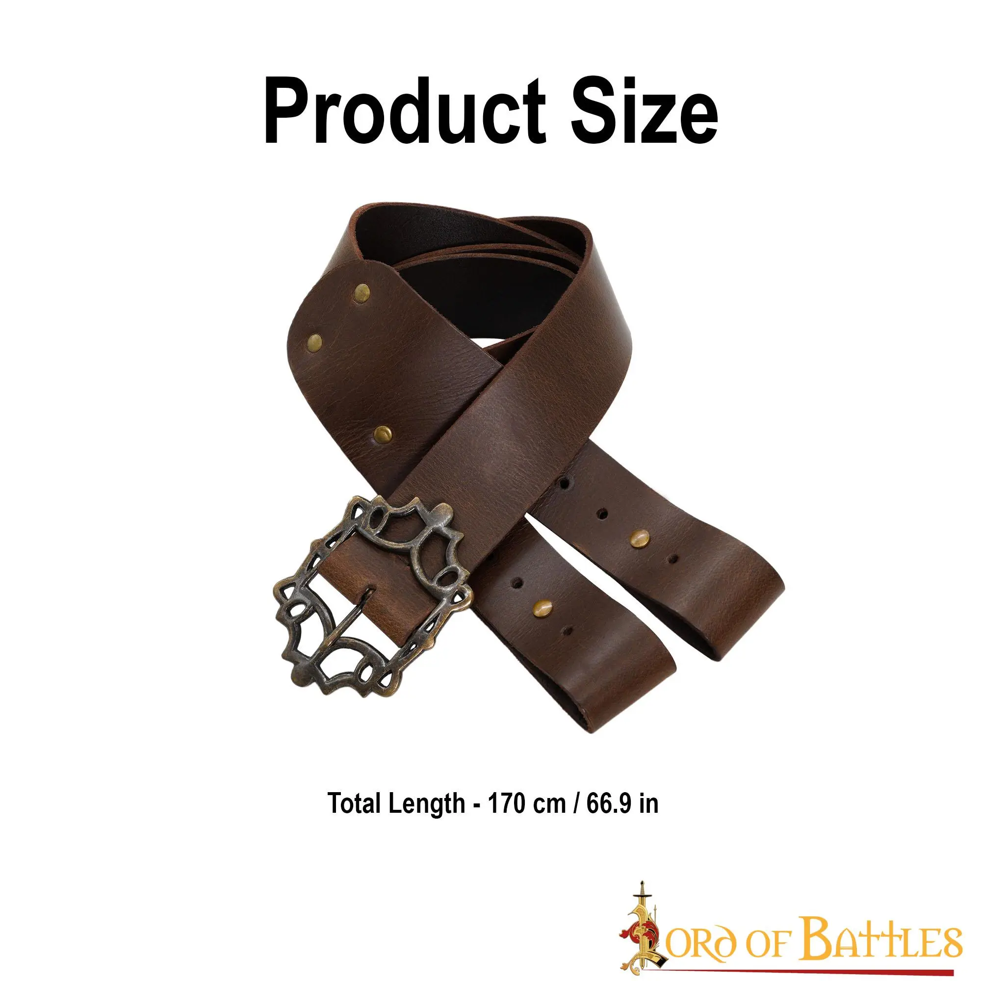 Pirate’s Leather Baldric Sword Hanging Belt For LARP And Cosplay - Image 4