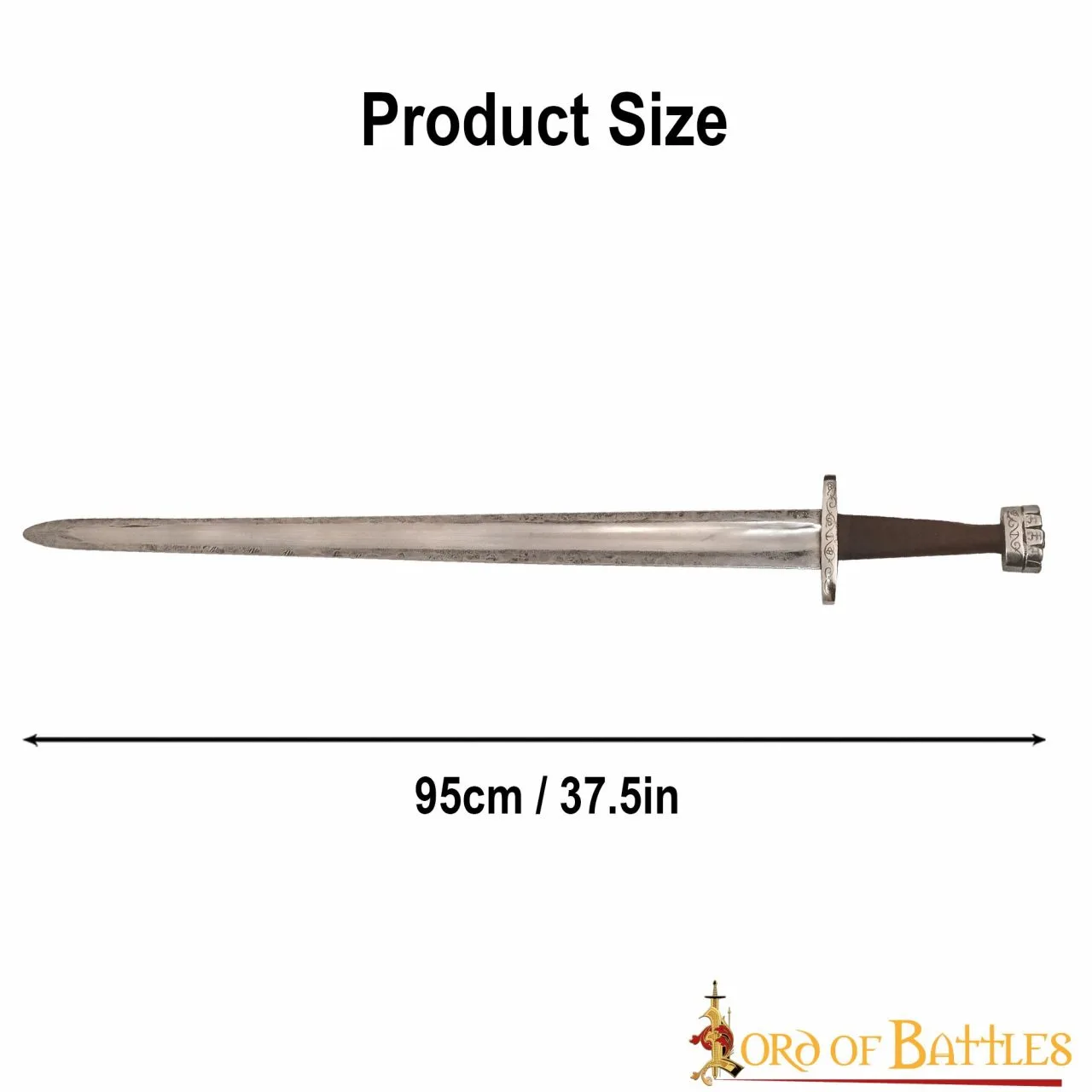 10th C Viking Sword With Antiqued Steel Blade And Leather Scabbard - Image 3