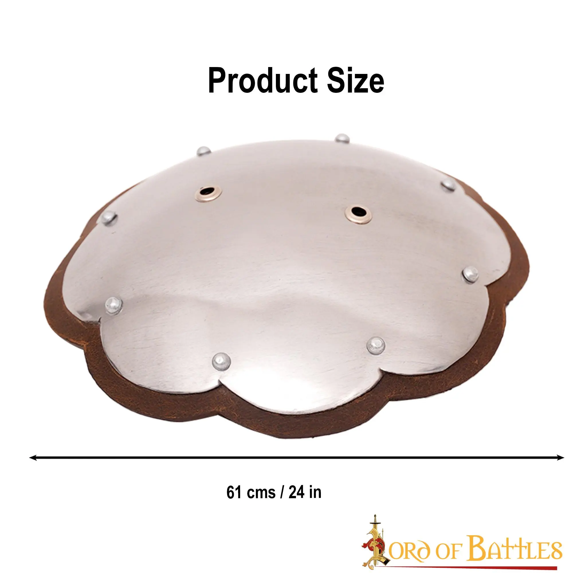 14th Century Light Roundel Spaulders With Leather Cut Edges 16 Gauge - Image 4