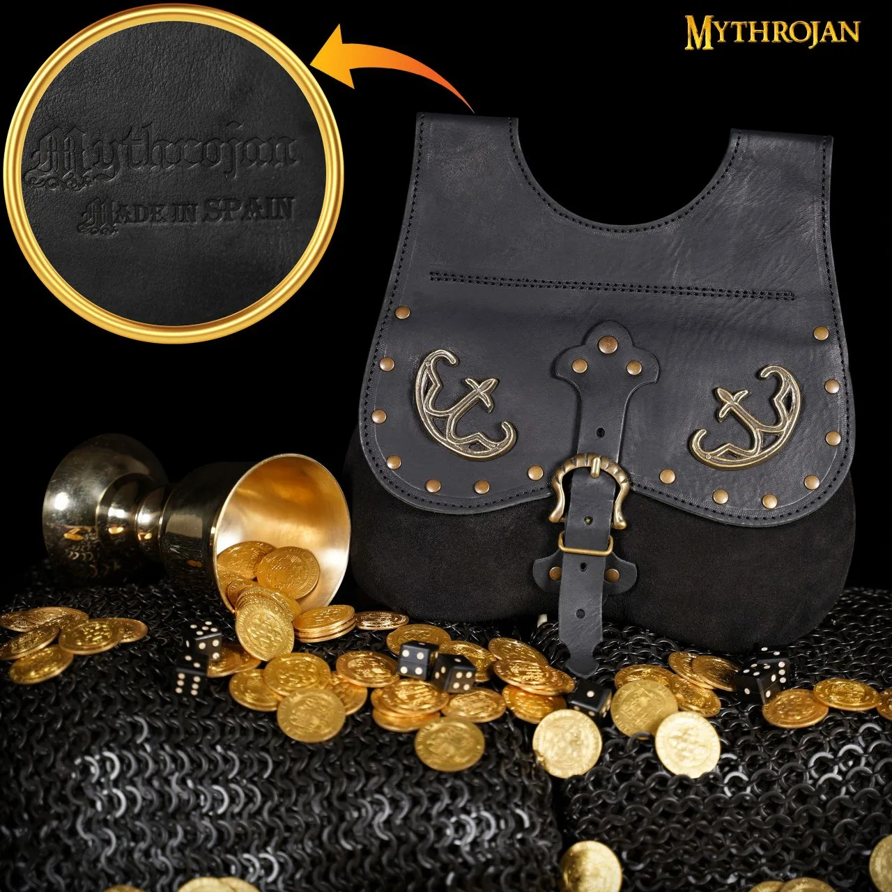 MYTHROJAN LATE MEDIEVAL KIDNEY POUCH Historical 14th-15th Century Bollock Purse 10”×10” - Image 5