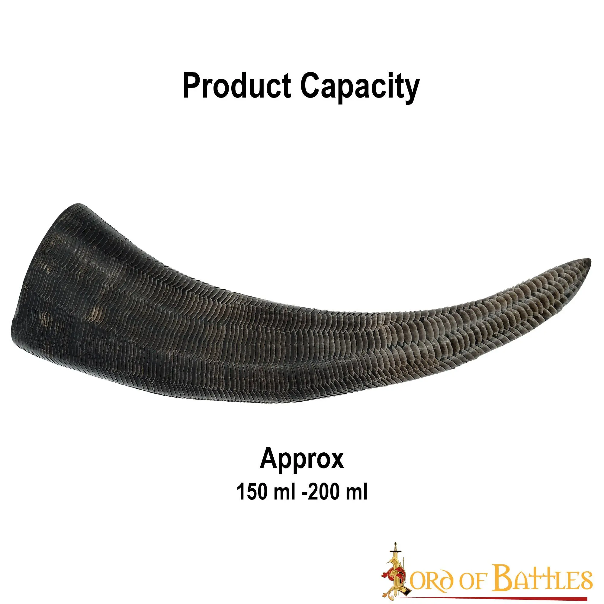 Medieval Viking Drinking Horn With Carved Scales Genuine Buffalo Horn - Image 3