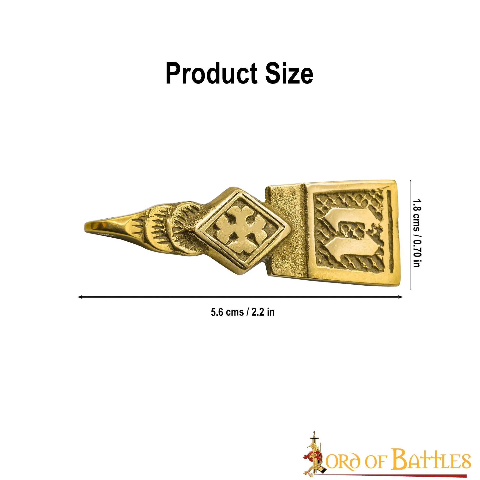 Intricate Medieval Pure Solid Brass Belt End Chape Functional Accessory - Image 3