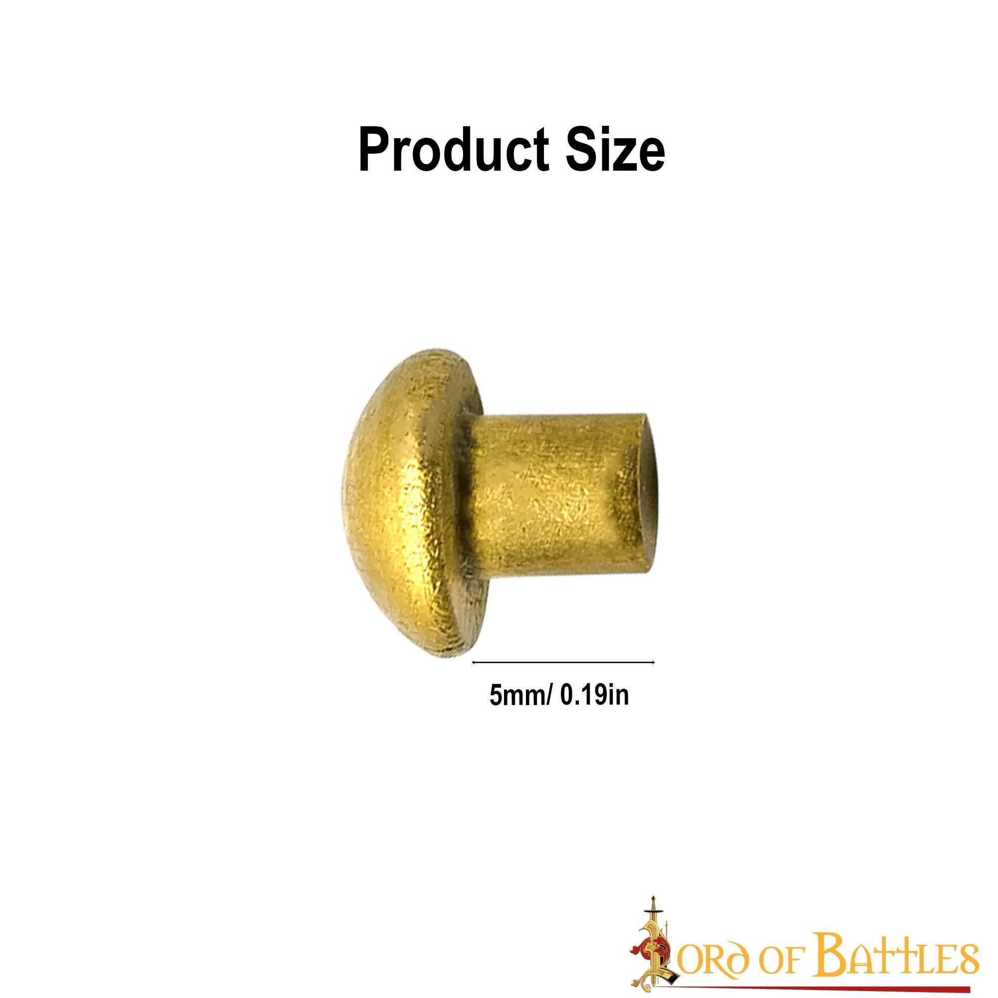 Pure Brass Small Mushroom Head Rivets Set Of 25 - Image 3