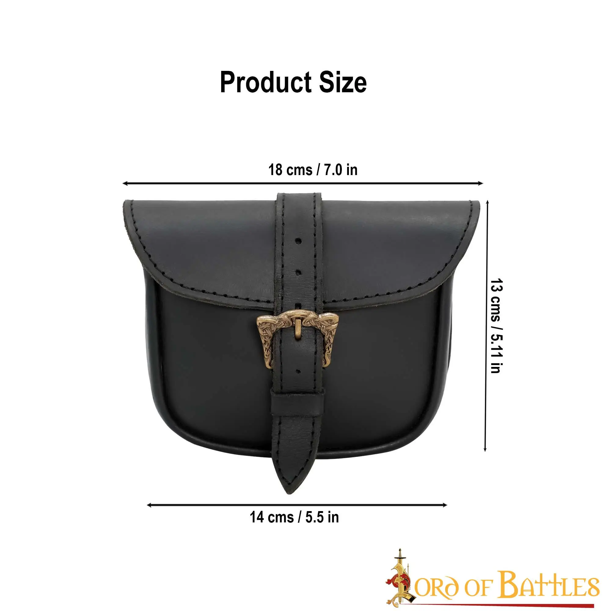 Handmade Leather Belt Bag With Antique Brass Celtic Buckle - Image 3